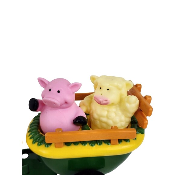 ERTL John Deere Animal Sounds Hayride Set Toy Tractor Wagon Farmer Farm Animals - Picture 4 of 5